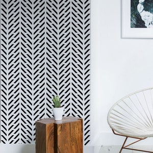 Chevron Wall Stencil - Geometric Pattern Stencil - Wallpaper Look - Scandinavian wall stencils - Better than Wallpaper - Easy to Use #s017