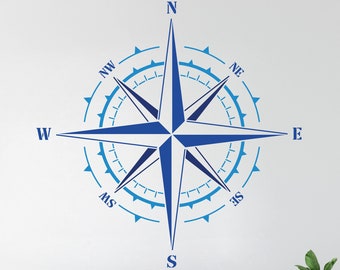 Windroos stencil, nautische stencil, kompas stencil, circulaire stencil, muur- en vloerstencil, herbruikbare stencil voor schilderij #s091
