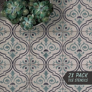 Concrete Tile Stencil VENEZIA, Tile Stencils for Painting Floors and Walls, Tile Stencil for DIY Projects, Hand Drawn Design - s044
