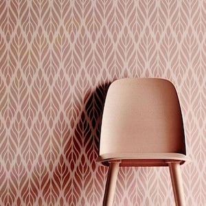 Leaves Wall Stencil - Geometric Pattern Stencil - Wallpaper Look - Scandinavian wall stencils - Better than Wallpaper - Easy to Use #s021