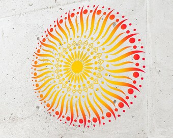 Summer mandala stencil Mandala stencil Mandala wall art Yoga stencil #102