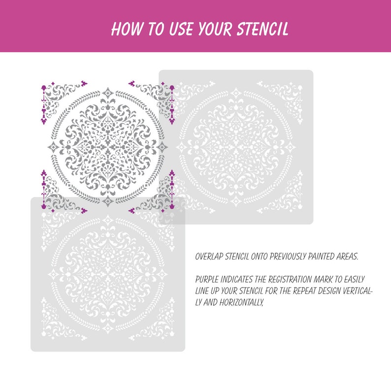 Moroccan Mandala Stencil - Seamless Pattern - Stencil Mandala Pattern ...