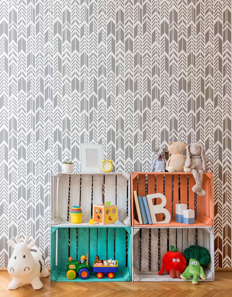 Pfeil Wand Schablone geometrische Muster Schablone ...