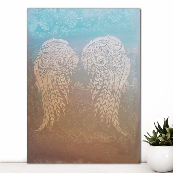 Pochoir d'ailes d'ange pour la peinture - Boho Chic Ailes d'anges Art Design - Ailes d'ange pour pochoir mural Selfie #s058