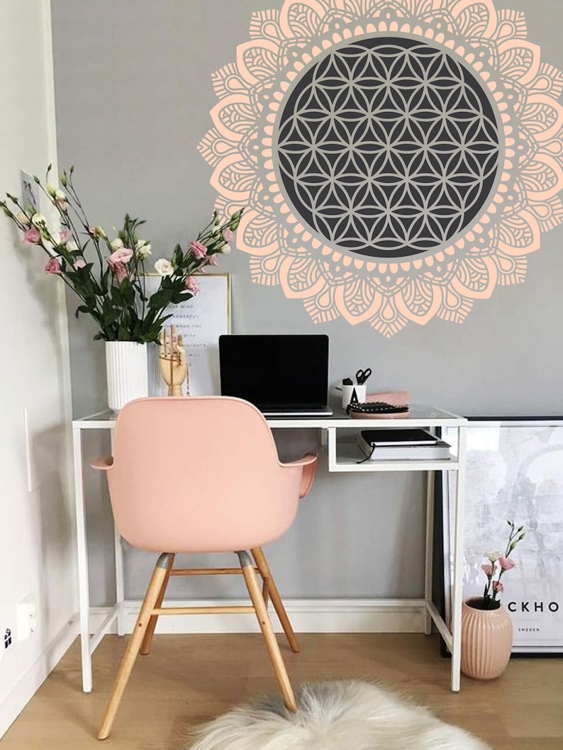 WADORN Metall-Mandala-Wandkunst, 30 X 30 Cm – Dekorative Wandskulptur Für Wohnzimmer, Yoga-Studio & Mehr