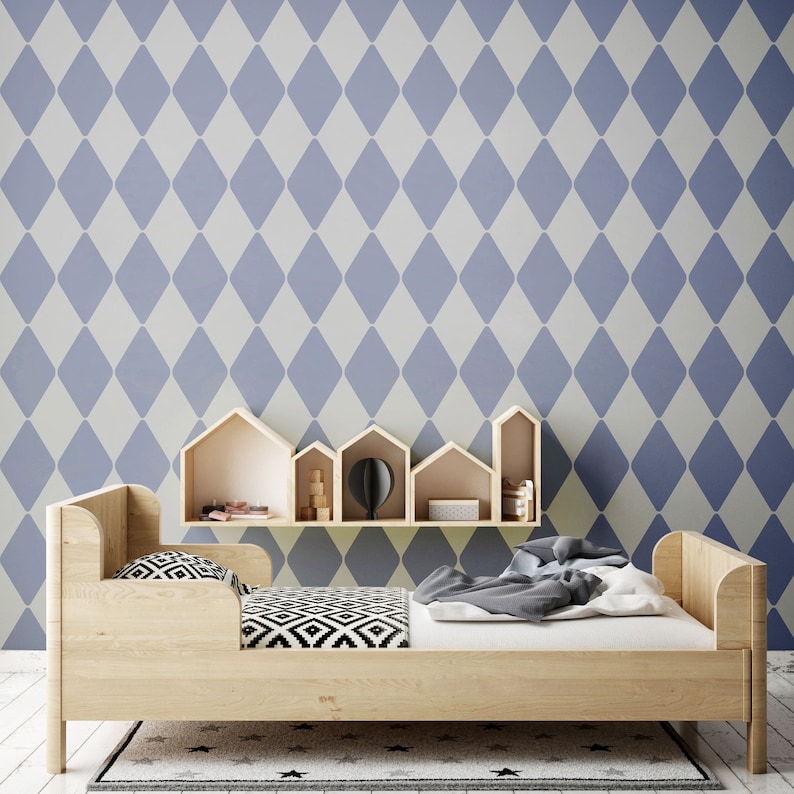 Large Wall Stencil Harlequin Pattern #s030 Harlequin Allover Stencil French Diamond Wall Furniture Floor Craft Stencil for Painting