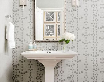 Stencil SMILING DOTS, Scandinavian Pattern Stencil, Reusable DIY Craft Stencil, Geometric Stencil, Large Wall Stencil s062