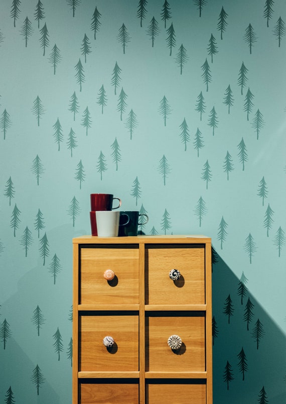 Nordic Forest Stencil Scandinavian Tree - Tree Stencil For Wall Nursery Nordic Forest Stencil Scandinavian Tree - Tree Stencil For Wall Nursery