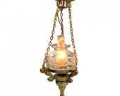 Dollhouse Hanging Oil Lamp 12 Volt Light 1 12 Miniature Scale Vintage Style Gold
