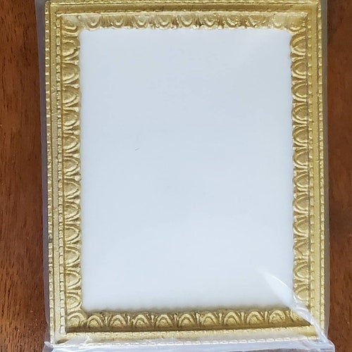 Dollhouse Miniature Picture Frame Extra Large Gold for Painting 1:12 Scale 