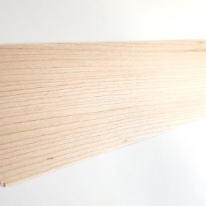 Solid Maple Wood Sheet Plank Thin 1/32" x 3" x 12" long Veneer Woodworking