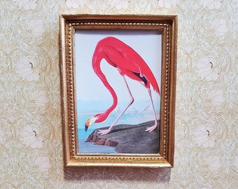 Vintage Oil Painting Flower Miniature Floral Golden Frame Art 1:12 Dollhouse New