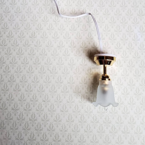Details about   Dollhouse  Miniature Ceiling Light Frosted Flower 1:12 Scale 12 Volt Electric 