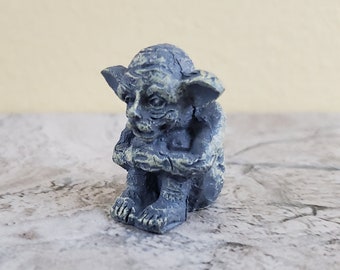 Dollhouse Sitting Gargoyle Goblin for Garden Large 1:12 Scale Miniature 1 1/4" Tall