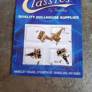 Dolls House Ornate Butt Hinges Antique Gold Miniature DIY Fittings Hardware 
