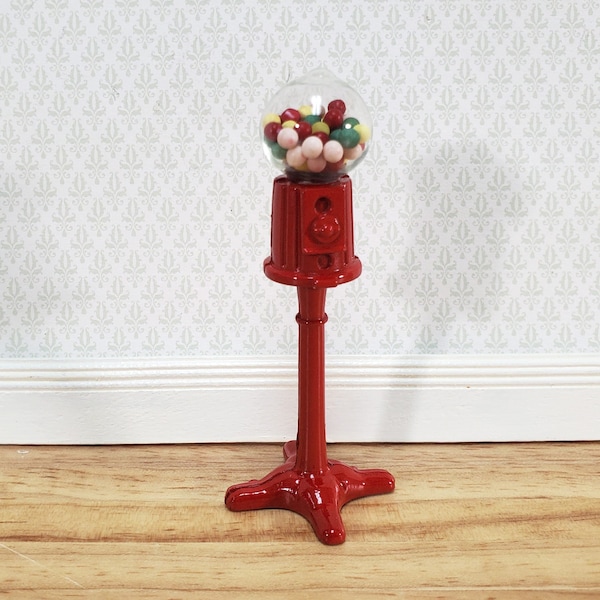 Dollhouse Gumball Machine Dispenser Vending Machine on Stand 1:12 Scale Miniature