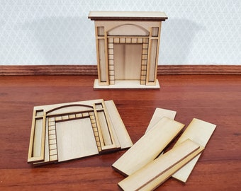 Dollhouse HALF SCALE Arts & Crafts Fireplace Miniature Kit 1:24 Scale DIY