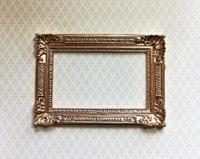 Mirrors Picture Frames Miniaturecrush Dollhouse Miniature Extra Large Fancy Gold Picture Frame For Painting 1 12 Scale