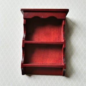 Dollhouse Hanging Shelf 1:12 Scale Miniature Mahogany Finish Kitchen Bathroom