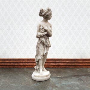 Dollhouse Nude Female Garden Statue Aged Gray Small fairy garden Miniatures image 2