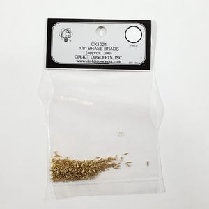 Cir-Kit 1/8" Brass Brads Nails 300 Pack for Dollhouse Tape Wire Set-ups CK1021-1