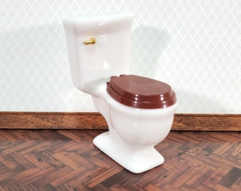 Dollhouse Toilet Plain White Ceramic for Bathroom 1:12 Scale Miniature