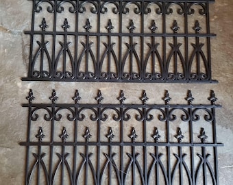 Dollhouse Miniature Fence Railing x2 Black Victorian or Georgian Garden 1:12 Scale