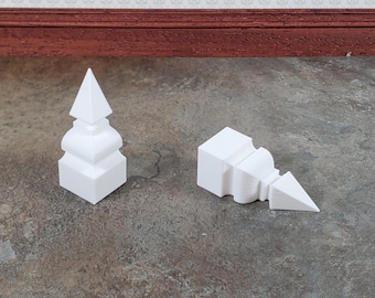 Dollhouse Corner Ceiling Blocks for Crown Molding 2 Inside Pieces 1:12 Scale 054