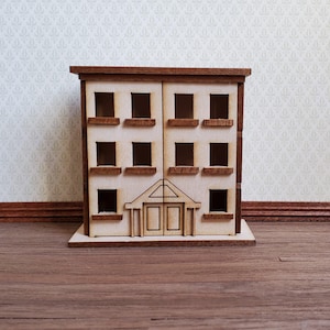 Dollhouse Miniature 1:144 Scale Kit House 3 Story Front Opening 6 Rooms