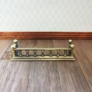 Dollhouse Metal Fireplace Fender Square 1:12 Scale Antique Brass Finish