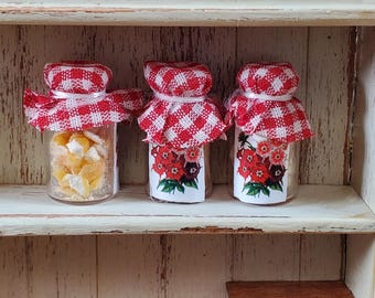 Dollhouse Honey Comb Bits in a Glass Jar x3 1:12 Scale Miniature Food Kitchen