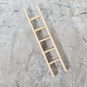 Miniature non peinte pour maison de poupée, échelle droite de 6 po. en bois, à l'échelle 1:12