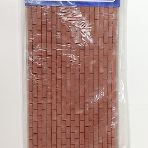 Miniature Red Bricks Kiln Fired Clay 285 Pieces 1:12 Scale Covers 72 sq inches