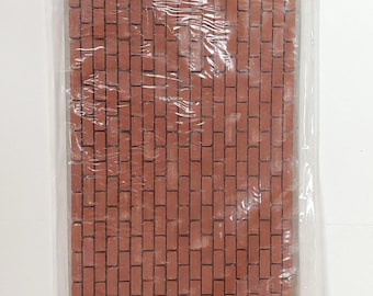 Miniature Red Bricks Kiln Fired Clay 285 Pieces 1:12 Scale Covers 72 sq inches