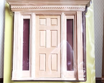 Dollhouse Miniature Exterior Door with Side Lights Jamestown Houseworks 1:12 Scale