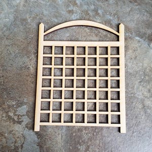 Dollhouse Miniature Garden Trellis for Flowers Wood 3 3/4&quot; Tall Unpainted
