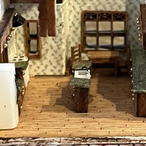 1:144 Scale Dollhouse KIT Tiny Ranch House 6 Room Home Includes ...