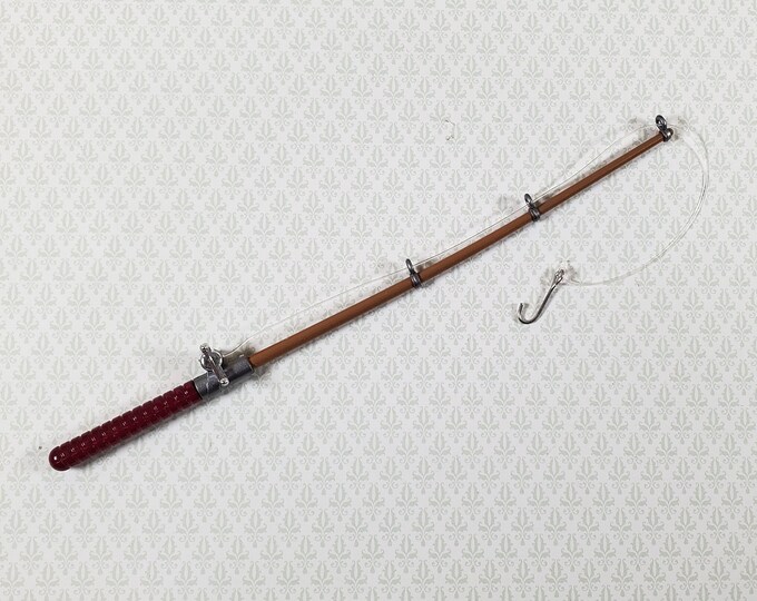 KONTONTY Miniature Fishing Rod 1:12 Dollhouse Accessory Realistic Plastic Model Mini House Scene Decoration Ornament