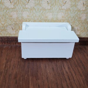 Dollhouse Small Toy Chest White Wood Trunk 1:12 Scale Nursery Furniture image 2