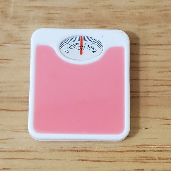 Dollhouse Modern Bathroom Scale Pink & White 1:12 Scale Miniature Accessories