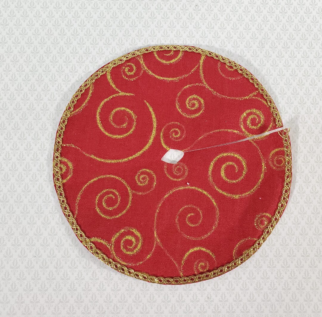 Dollhouse Christmas Tree Skirt Miniature Holiday Decorating 112 Scale