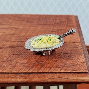 Dollhouse Mashed Potatoes with Butter in Serving Dish 1:12 Scale Miniature