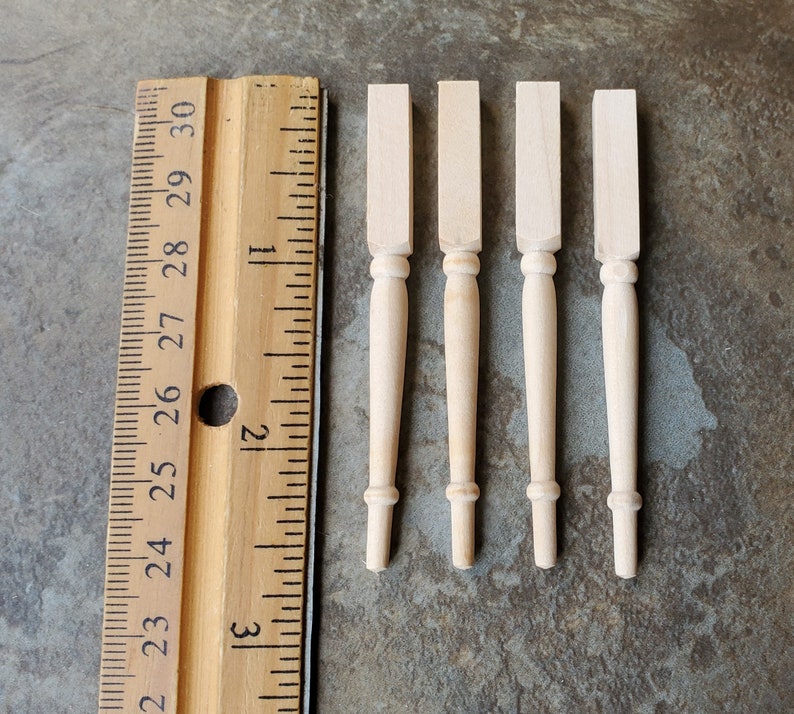 Dollhouse Miniature Spindles Table Legs Wood 4 Pieces 112 Etsy