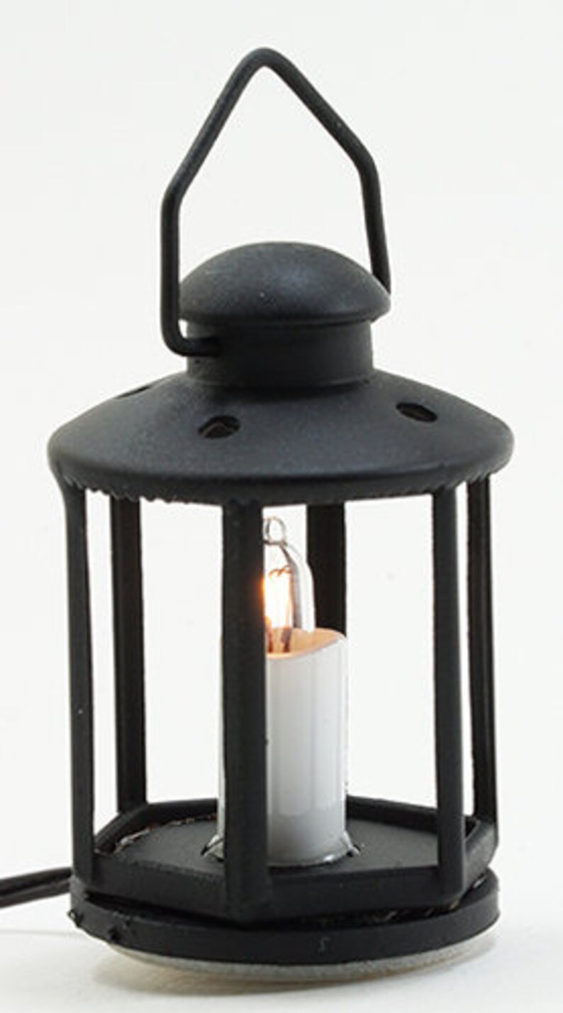 Dollhouse Miniature Black Lantern Light Candle 12 Volt With Etsy UK