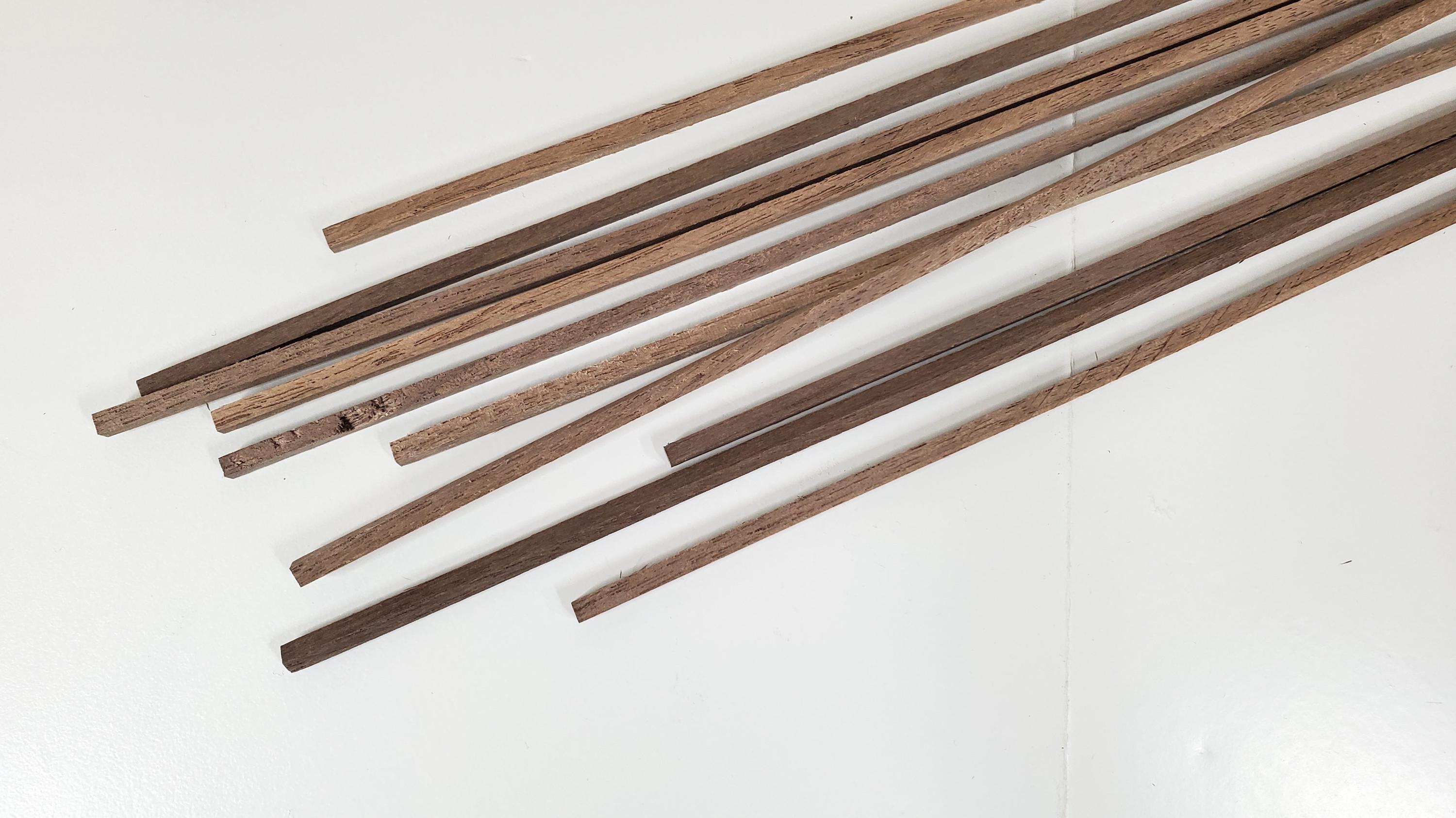 Walnut Wood Square Strips Posts X10 1/8" X 1/8" X 18" Long Crafts Model ...