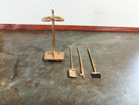 Dollhouse Miniature Fireplace Accessory Set Shovel Broom Poker Etsy