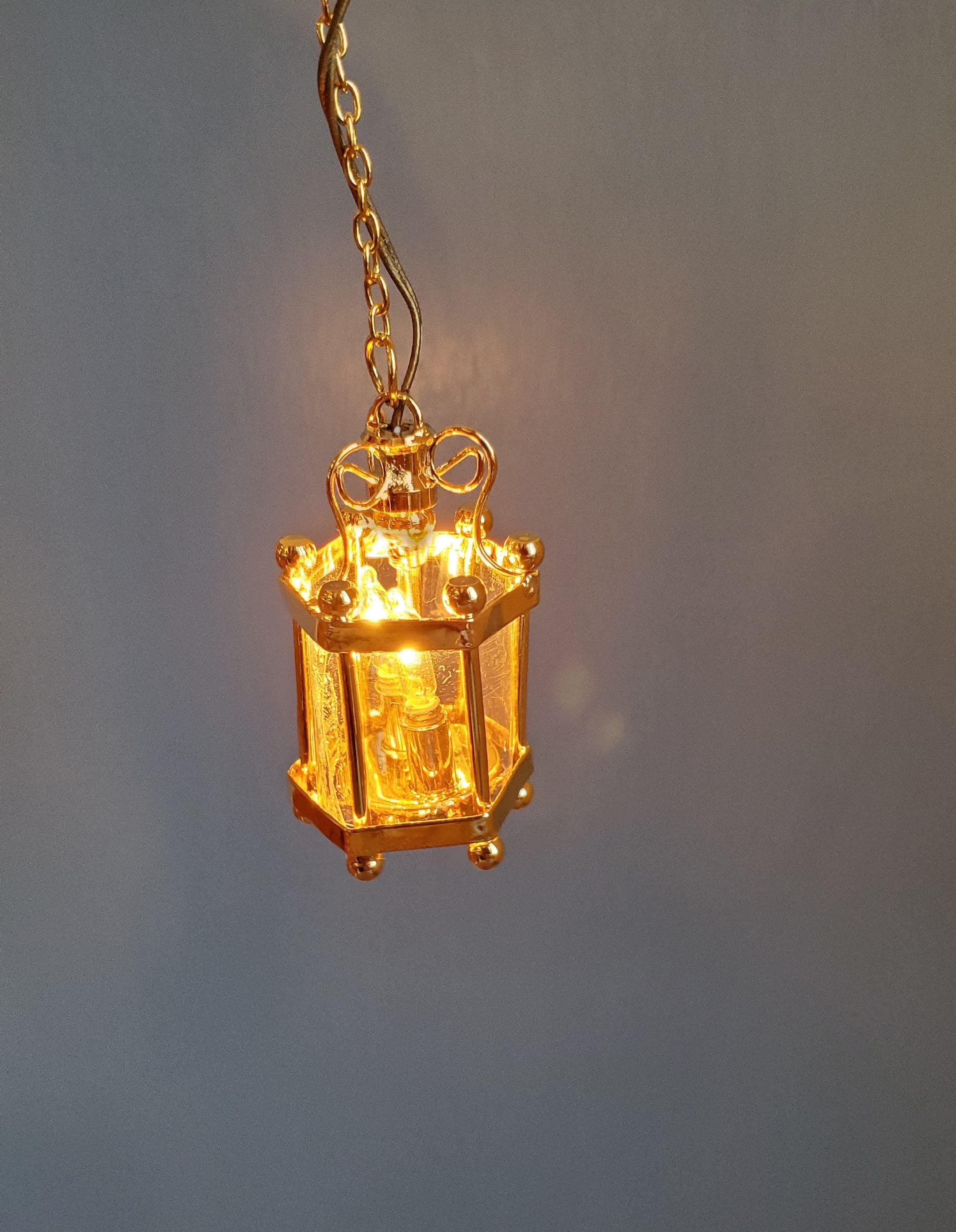 Dollhouse Ceiling Light Hanging Lantern Electric 112 Scale Etsy