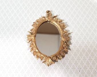 Dollhouse Gilt Mirror French Victorian Style Fancy 1:12 Scale by Falcon A3995