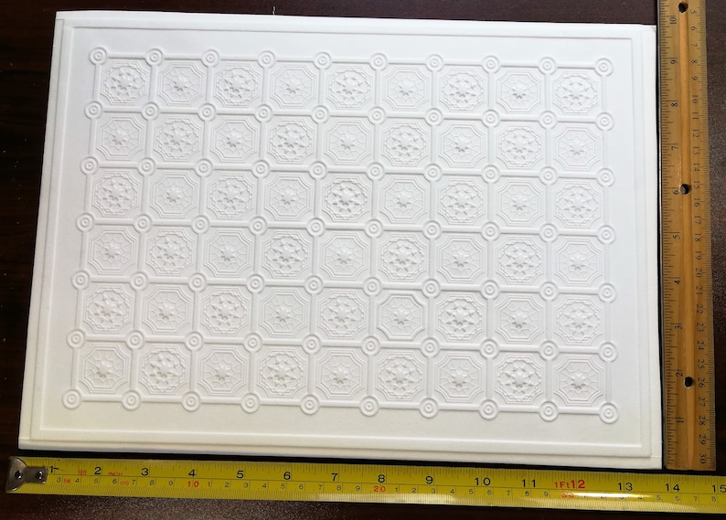Dollhouse Miniature Ceiling Paper Embossed Textured Cardboard Etsy