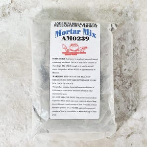 Dry Mortar Grout Mix for Dollhouse Miniature Bricks Stone Tile by Andi Mini Brick 11 oz Gray